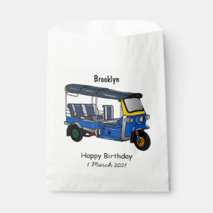 Tuk tuk cartoon illustration favour bags