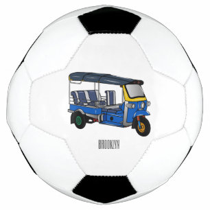 Tuk tuk cartoon illustration football
