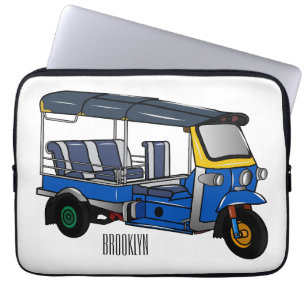 Tuk tuk cartoon illustration laptop sleeve