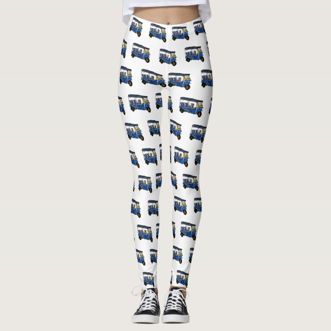 Tuk tuk cartoon illustration leggings (Front)