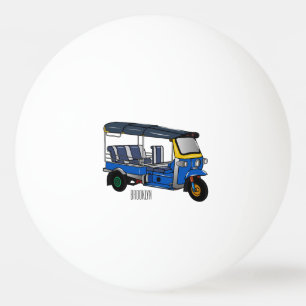 Tuk tuk cartoon illustration ping pong ball