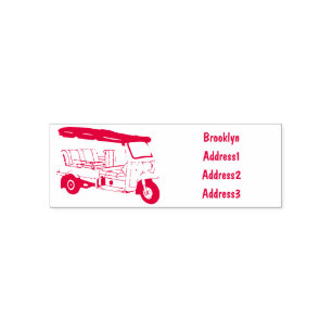 Tuk tuk cartoon illustration self-inking stamp