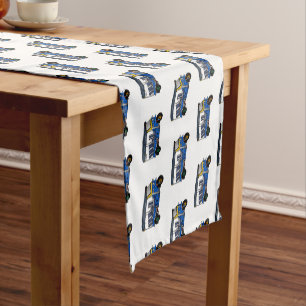 Tuk tuk cartoon illustration short table runner