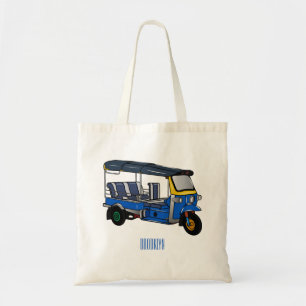 Tuk tuk cartoon illustration tote bag