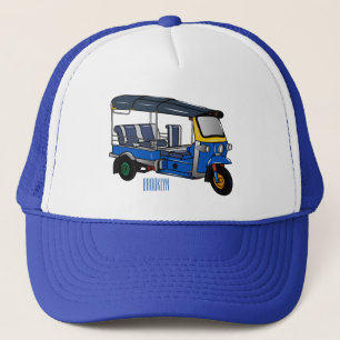 Tuk tuk cartoon illustration trucker hat
