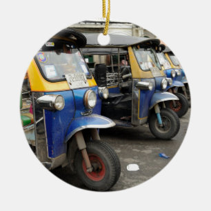 Tuk-tuk taxi Bangkok Thailand Ceramic Tree Decoration