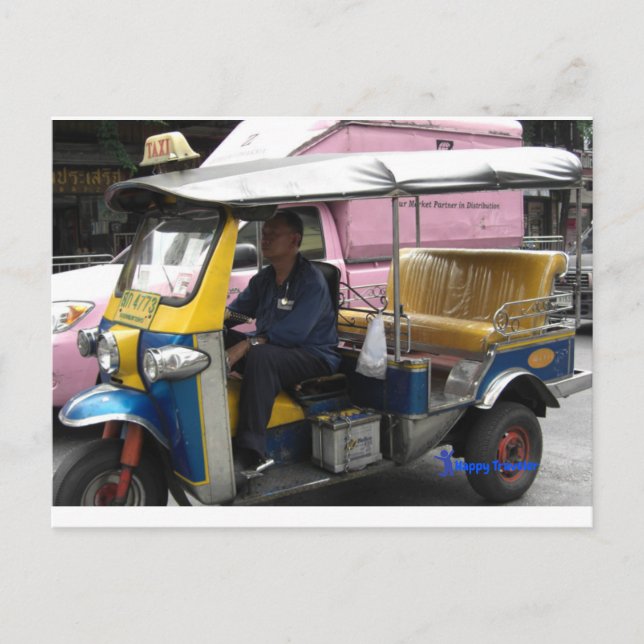 Tuk-tuk Taxi in Bangkok - Unique Taxi Postcard (Front)