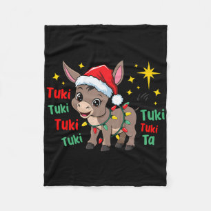 Tuki Tuki Donkey Tis The Season Mexican Spanish Ch Fleece Blanket
