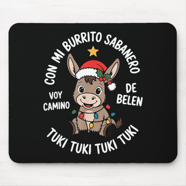Tuki Tuki Santa Hat Spanish Mexican Christmas Swea Mouse Mat (Front)