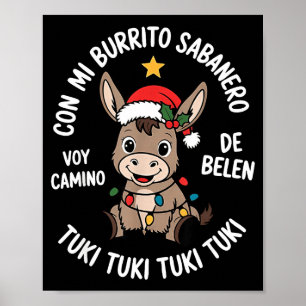 Tuki Tuki Santa Hat Spanish Mexican Christmas Swea Poster