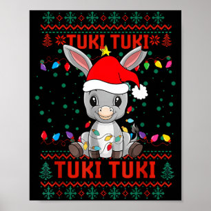 Tuki Tuki Santa Hat Spanish Mexican Christmas Swea Poster