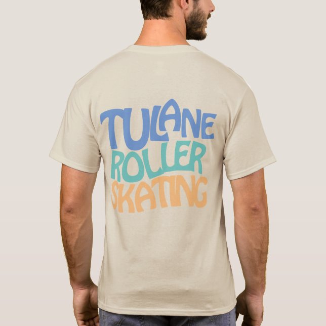 "Tulane Roller Skating" Tan Graphic T-shirt (Back)
