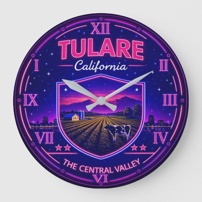 Tulare California Farmland Large Clock (Front)