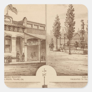 Tulare School, California Square Sticker