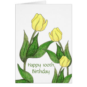 tulip 100th Birthday Card