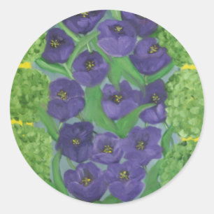 Tulip and Boxwood Classic Round Sticker