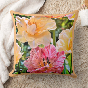 TULIP AND DAFFODIL FLORAL CUSHION