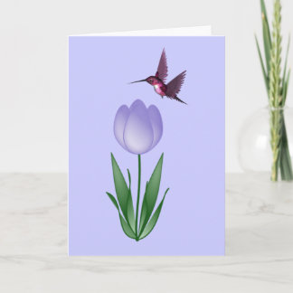 Tulip and Hummingbird Holiday Card