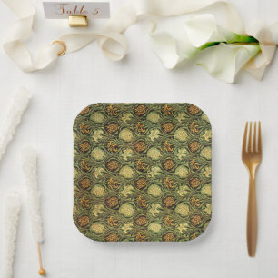 Tulip and Lily, famous pattern, Paper Plate