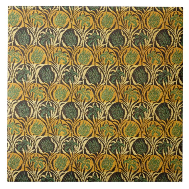 Tulip and Lily Pattern (by William Morris) Tile (Front)