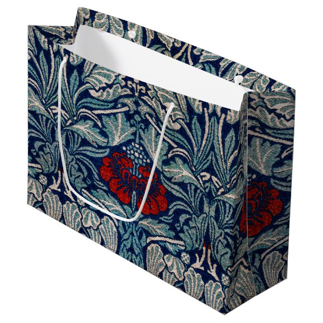 Tulip and Rose, William Morris Large Gift Bag (Front Angled)