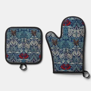 Tulip and Rose, William Morris Oven Mitt & Pot Holder Set
