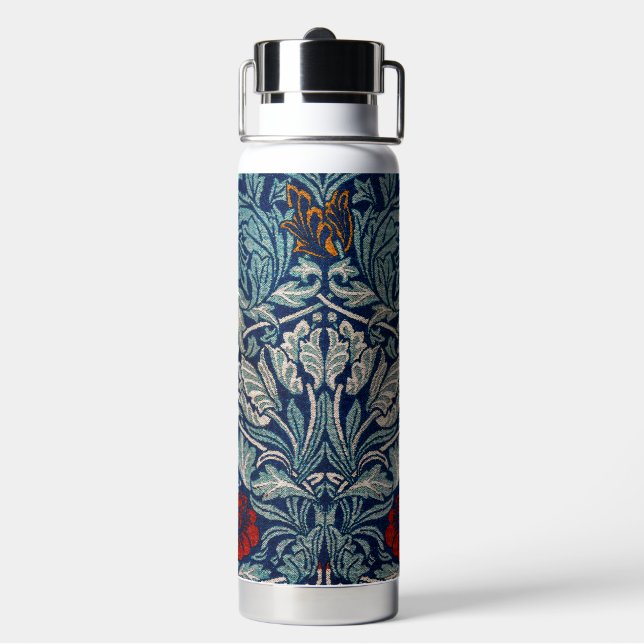 Tulip and Rose, William Morris Water Bottle (Back)