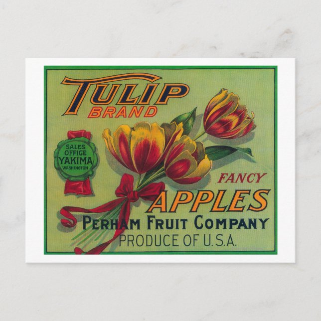 Tulip Apple Crate LabelYakima, WA Postcard (Front)