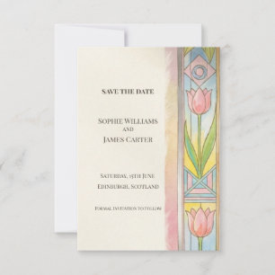Tulip Art Nouveau Save The Date Card