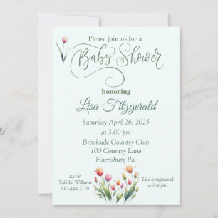 Tulip Baby Shower Invitation
