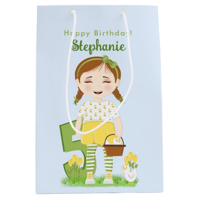 Tulip Birthday Medium Gift Bag (Front)