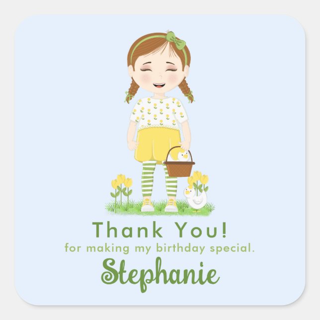 Tulip Birthday  Square Sticker (Front)