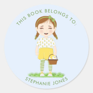 Tulip Birthday This Book Belongs to Classic Round Sticker