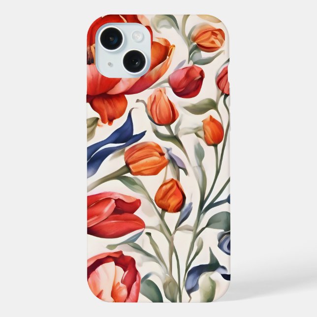 Tulip Bloomers WC Pattern Design iPhone Case (Back)