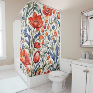 Tulip Bloomers WC Pattern Design Shower Curtain