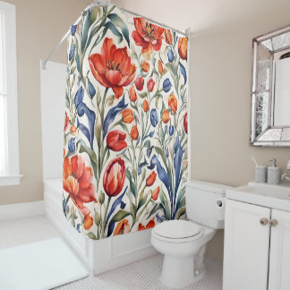 Tulip Bloomers WC Pattern Design Shower Curtain