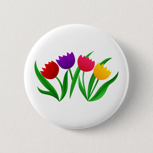 Tulip Blooms 6 Cm Round Badge (Front)
