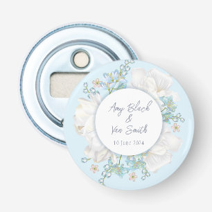 Tulip Blue Floral Wedding Bottle Opener