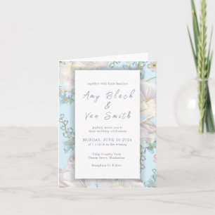 Tulip Blue Floral Wedding Invitation