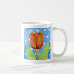 Tulip blue white spot background 2013 coffee mug