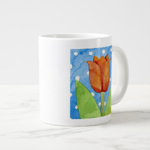 Tulip blue white spot background 2013 large coffee mug