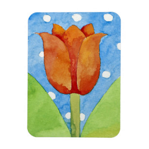 Tulip blue white spot background 2013 magnet