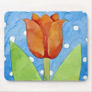Tulip blue white spot background 2013 mouse mat