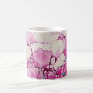 Tulip Blush Watercolor Flowers Coffee Mug
