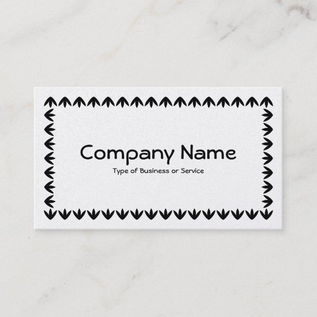 Tulip Border - Black on White (Platinum) Business Card (Front)