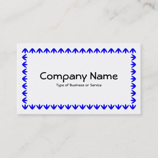 Tulip Border - Blue on White Business Card (Front)