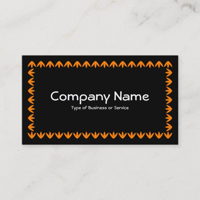 Tulip Border - Orange on Black Business Card (Front)