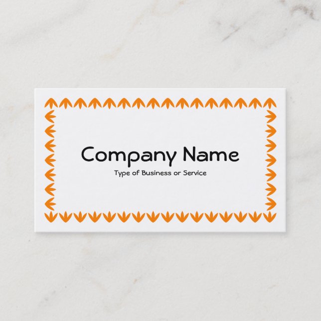 Tulip Border - Orange on White Business Card (Front)