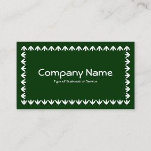 Tulip Border - White on Dark Green Business Card