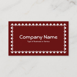 Tulip Border - White on Deep Maroon Business Card